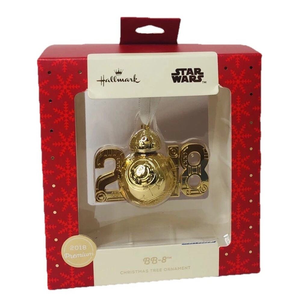 NEW STAR WARS BB-8 Gold 2018 Hallmark Exclusive Metal Christmas Tree Ornament